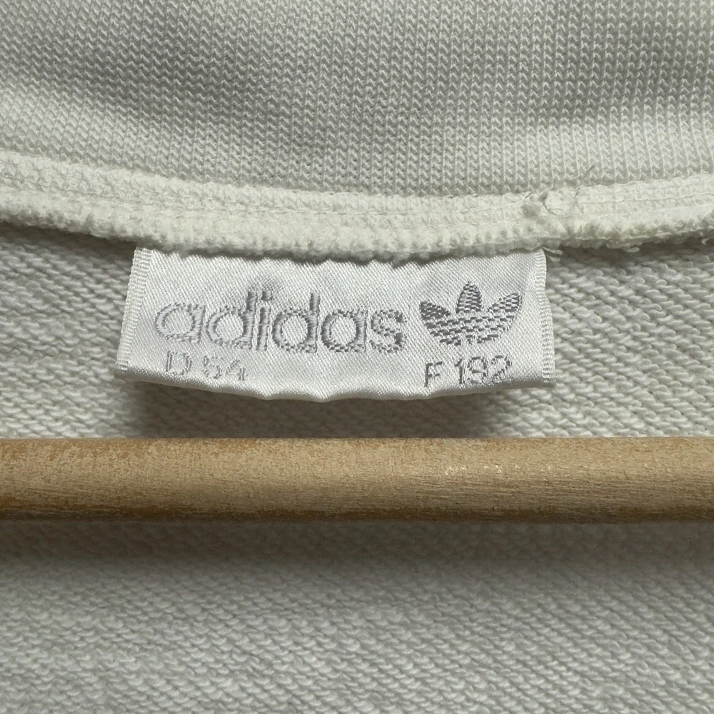 Vtg Adidas 80s Mens Size Large Stefan Edberg White V-Neck Sweatshirt Tennis Vest